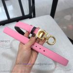 AAA Quality Ferragamo Reversible Pink Leather Gancini Belt For Women